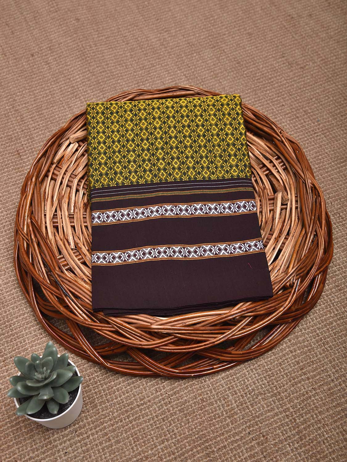Yellow and Maroon Jacquard Viscose Blouse All Over Design Length 1mt Width 31 Inches BL0098