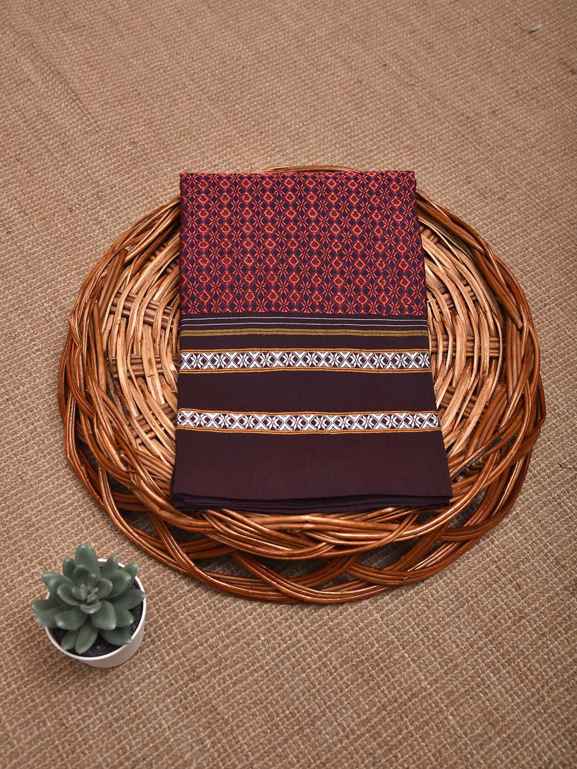 Red and Maroon Jacquard Viscose Blouse All Over Design Length 1mt Width 31 Inches BL0100