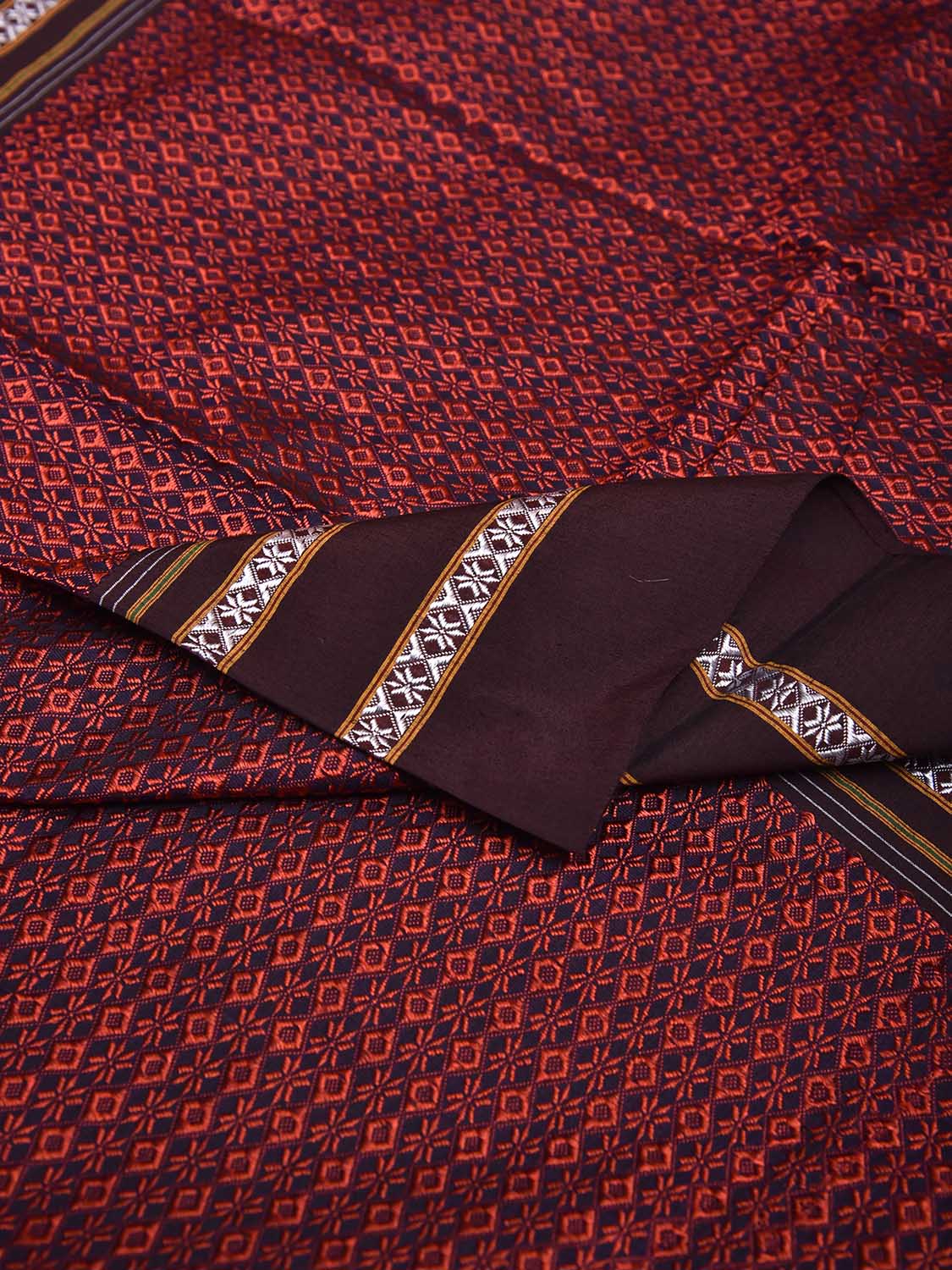 Red and Maroon Jacquard Viscose Blouse All Over Design Length 1mt Width 31 Inches BL0100