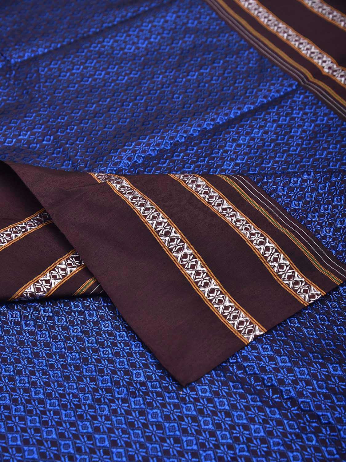 Blue and Maroon Jacquard Viscose Blouse All Over Design Length 1mt Width 31 Inches BL0102