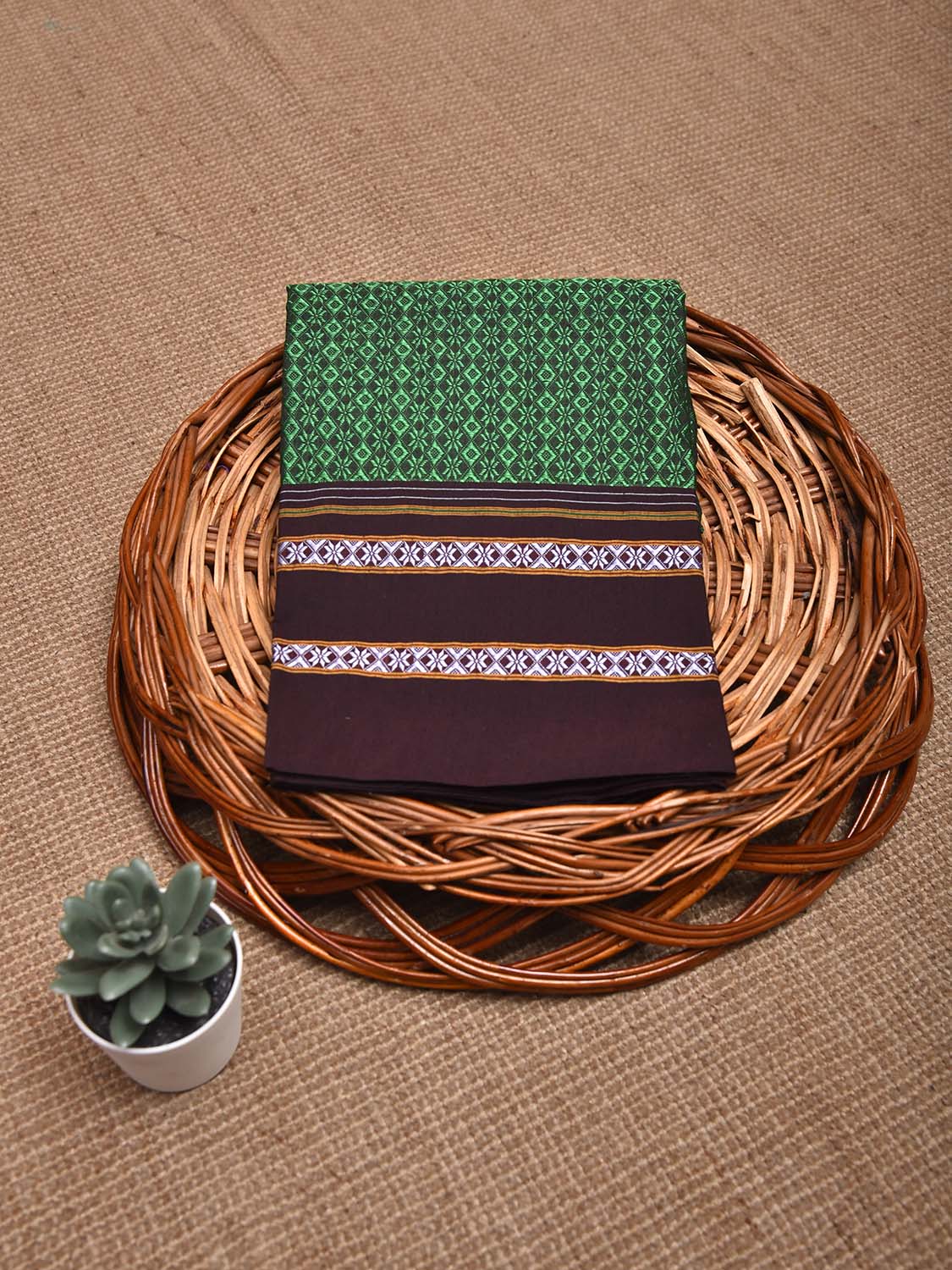 Green and Maroon Jacquard Viscose Blouse All Over Design Length 1mt Width 31 Inches BL0103