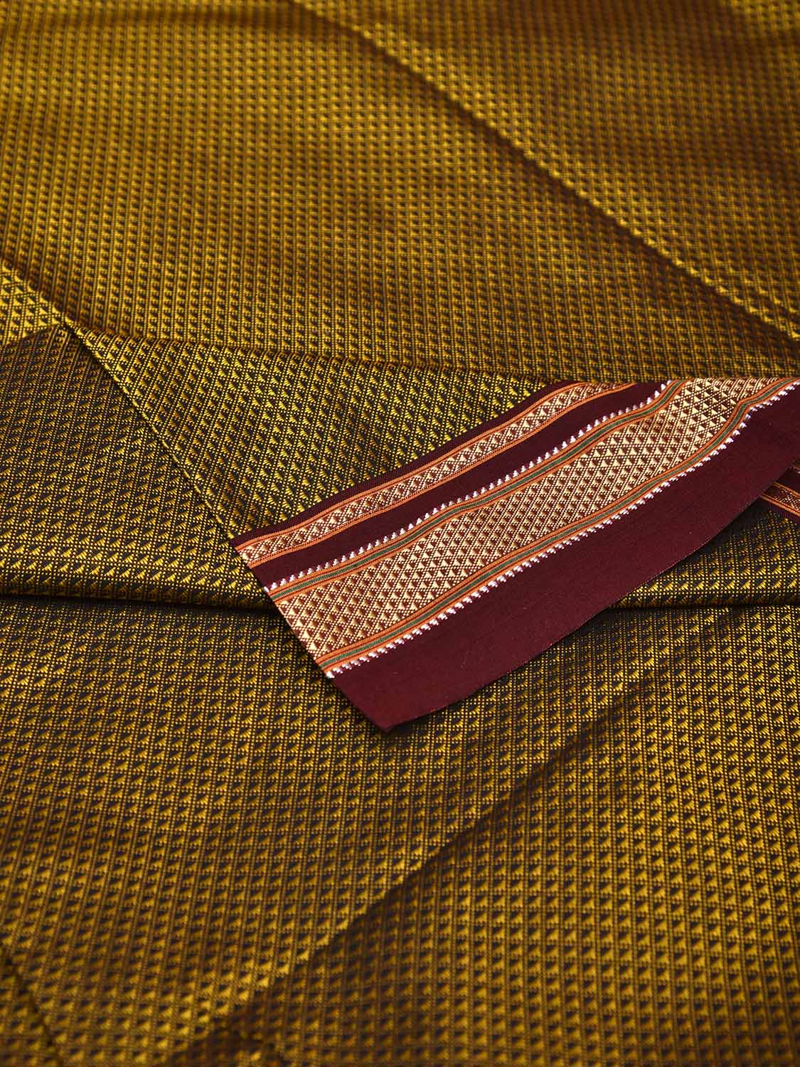 Yellow and Maroon Jacquard Viscose Blouse with Border Design Length 1mt Width 31 Inches BL0106