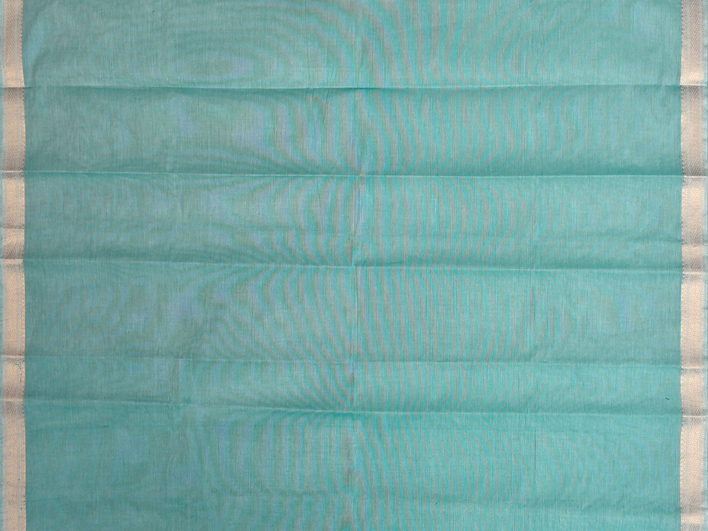 Turquoise Mangalgiri Cotton Blouse with Zari Border Design Length 1mt Width 44 Inches BL0189