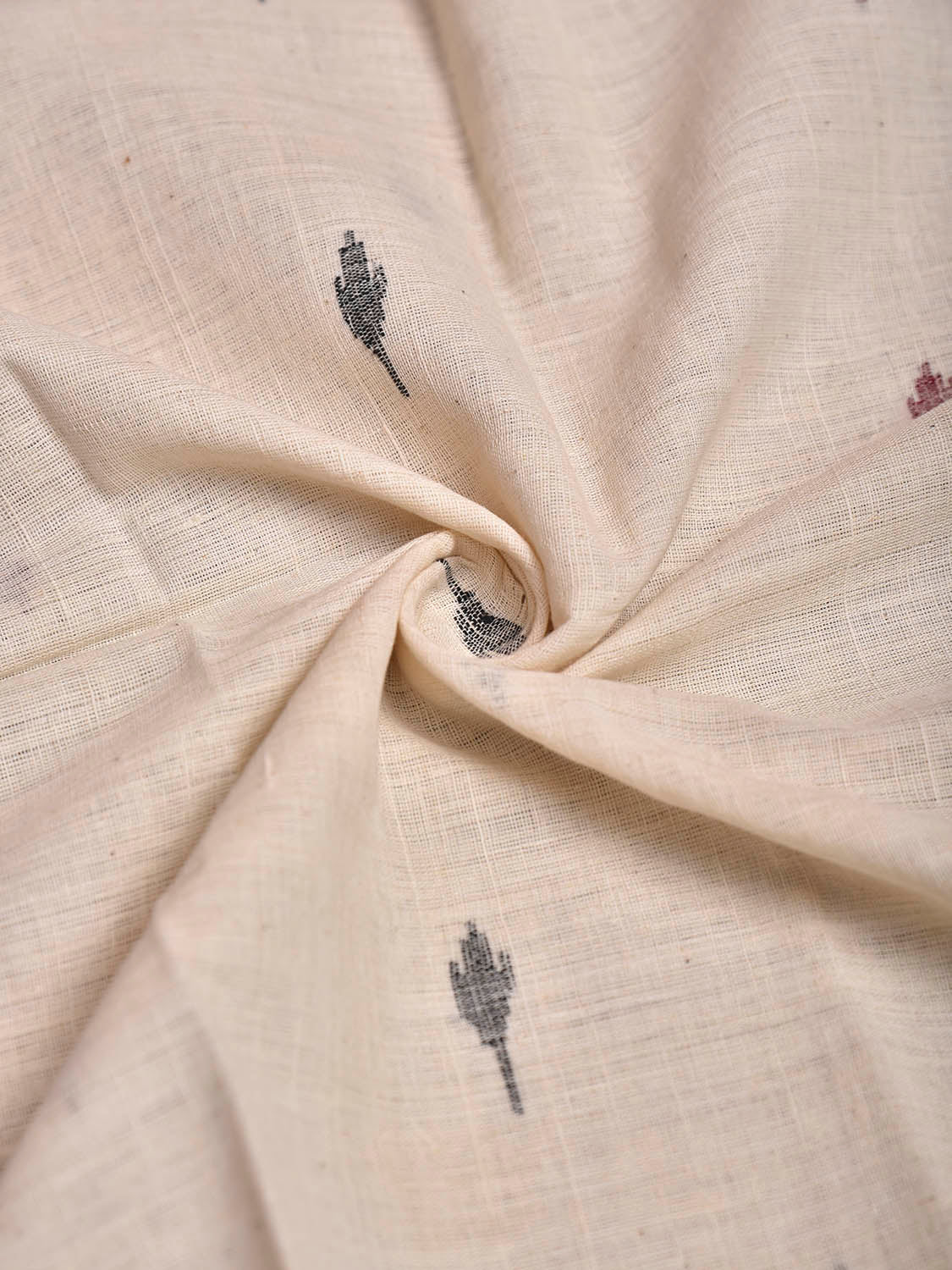 White Khadi Cotton Handloom Blouse with Jamdani Buta Design Length 1mt Width 44 Inches BL0198