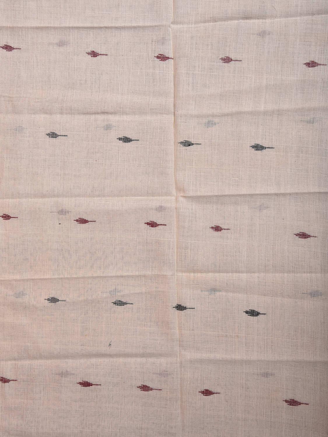 White Khadi Cotton Handloom Blouse with Jamdani Buta Design Length 1mt Width 44 Inches BL0198