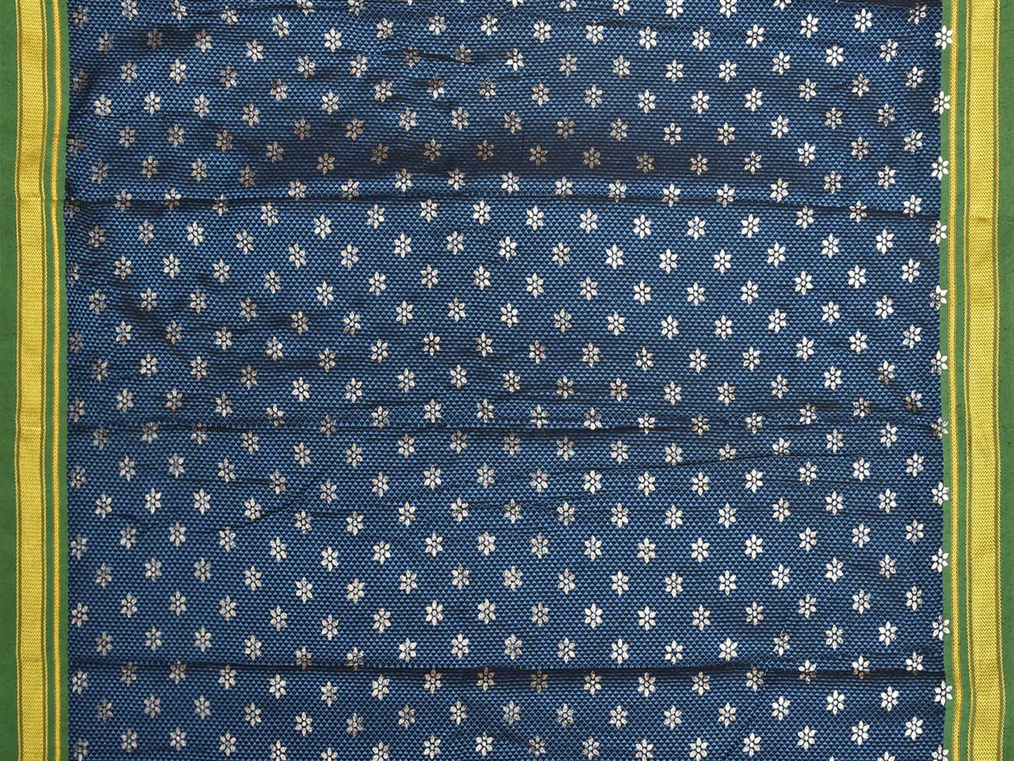 Blue and Green Jacquard Viscose Blouse with Floral Print Design Length 1mt Width 31 Inches BL0200