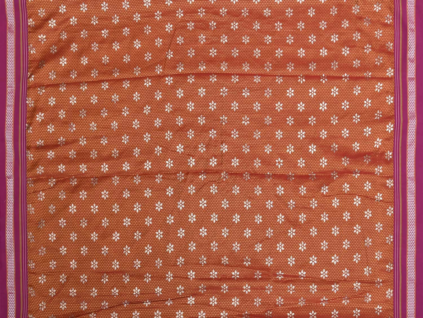 Orange and Pink Jacquard Viscose Blouse with Floral Print Design Length 1mt Width 31 Inches BL0204
