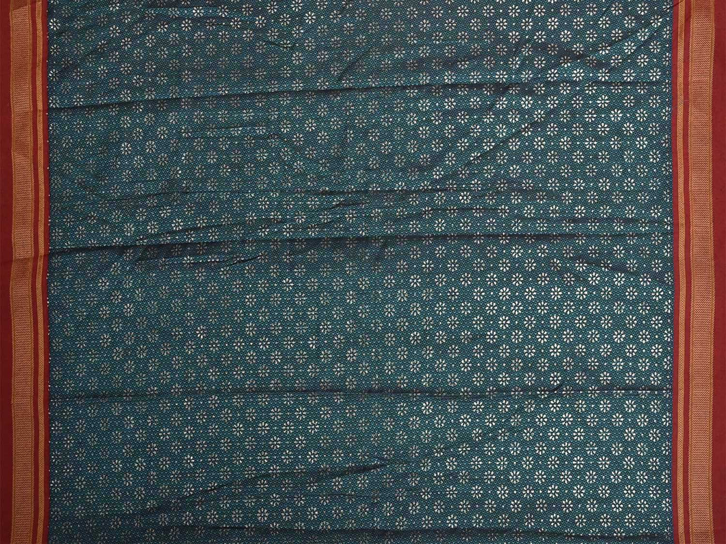 Teal and Dark Red Jacquard Viscose Blouse with Floral Print Design Length 1mt Width 31 Inches BL0207