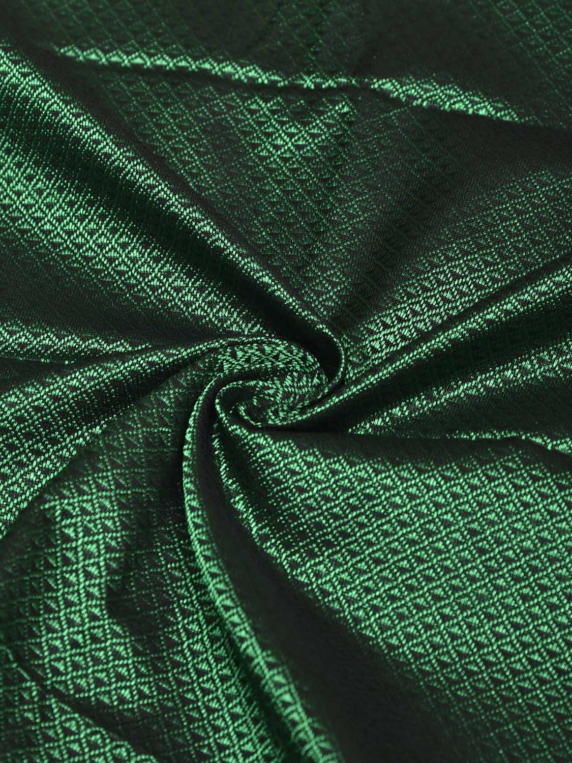 Green and Dark Blue Jacquard Viscose Blouse with Contrast Border Design Length 1mt Width 31 Inches BL0209