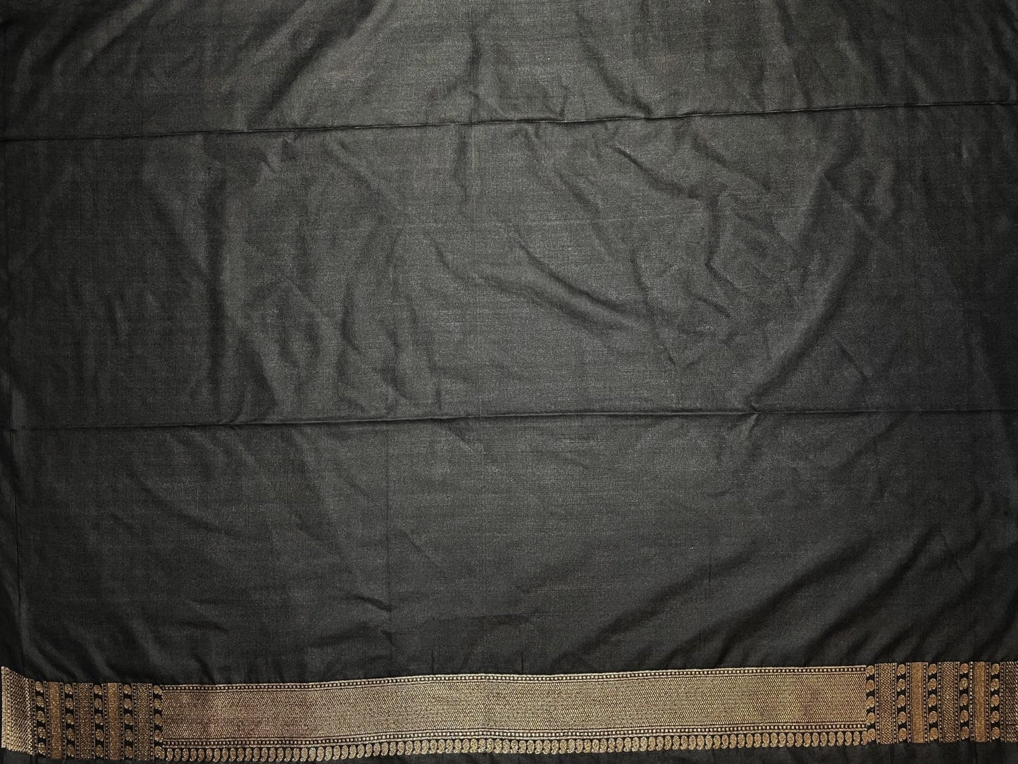 Black Antique Zari Banaras Katan Intricate Allover Brocade Saree with Border and Pallu Design b0321ds