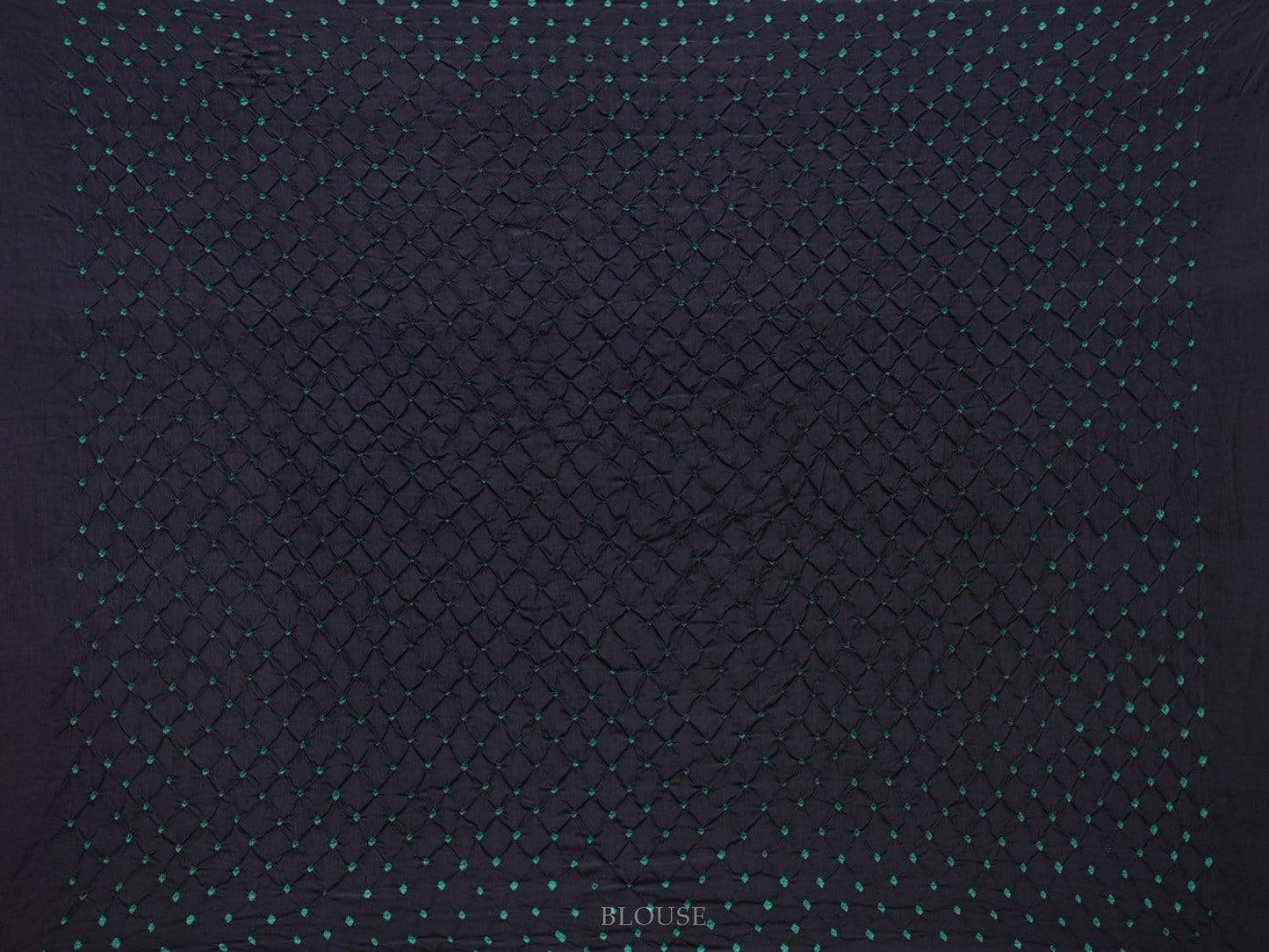 Black Bandhani Kanchipuram Silk Handloom Saree with Body Buta Design bn0226