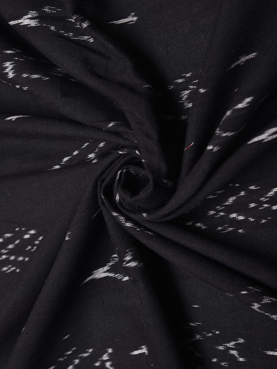 Black Ikat Cotton Handloom 2.5mts Fabric with All Over Buta Design f0263