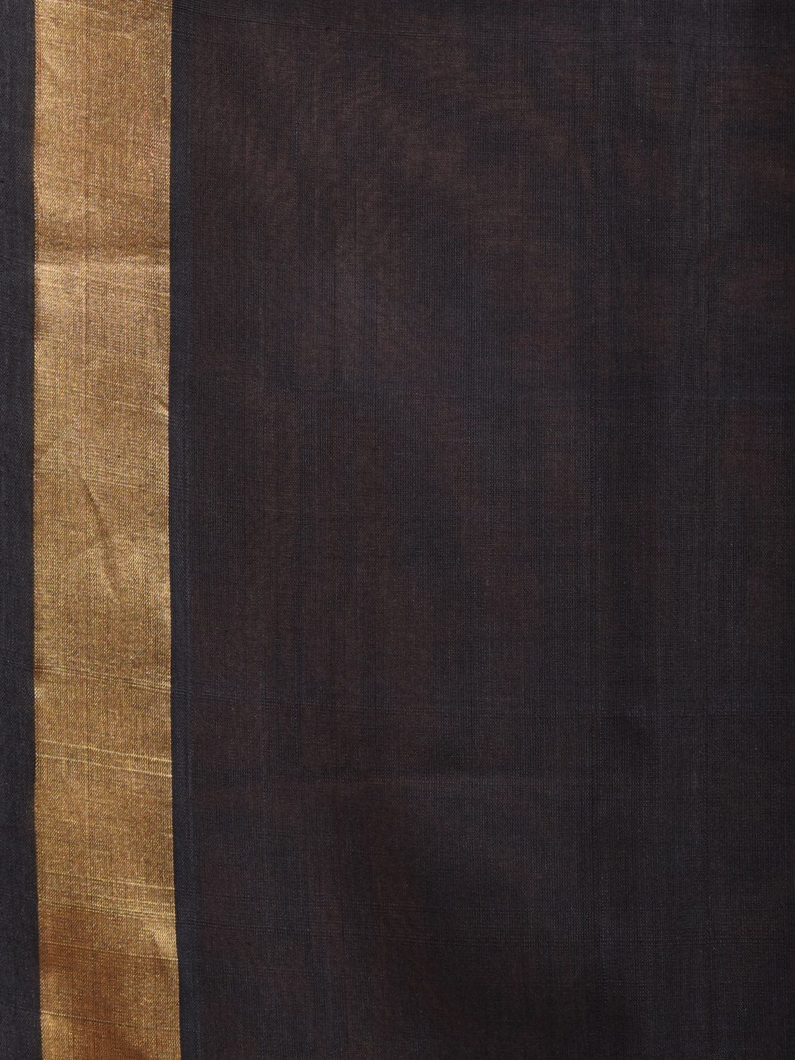 Black Khadi Cotton Handloom Saree with Floral Pallu Design kh0679