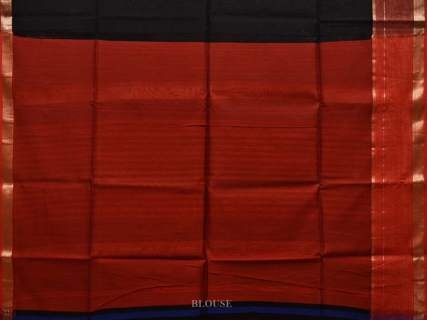 Black Maheshwari Cotton Silk Handloom Saree with Strips Pallu Desgin m0142