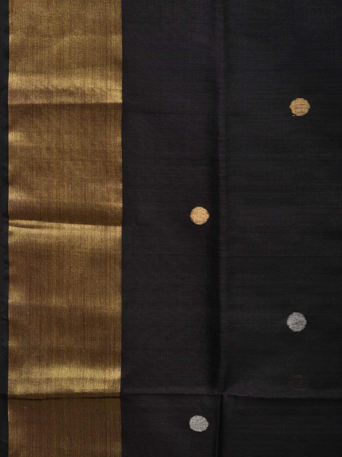 Black Uppada Silk Handloom Saree with Birds Pallu Design u1695