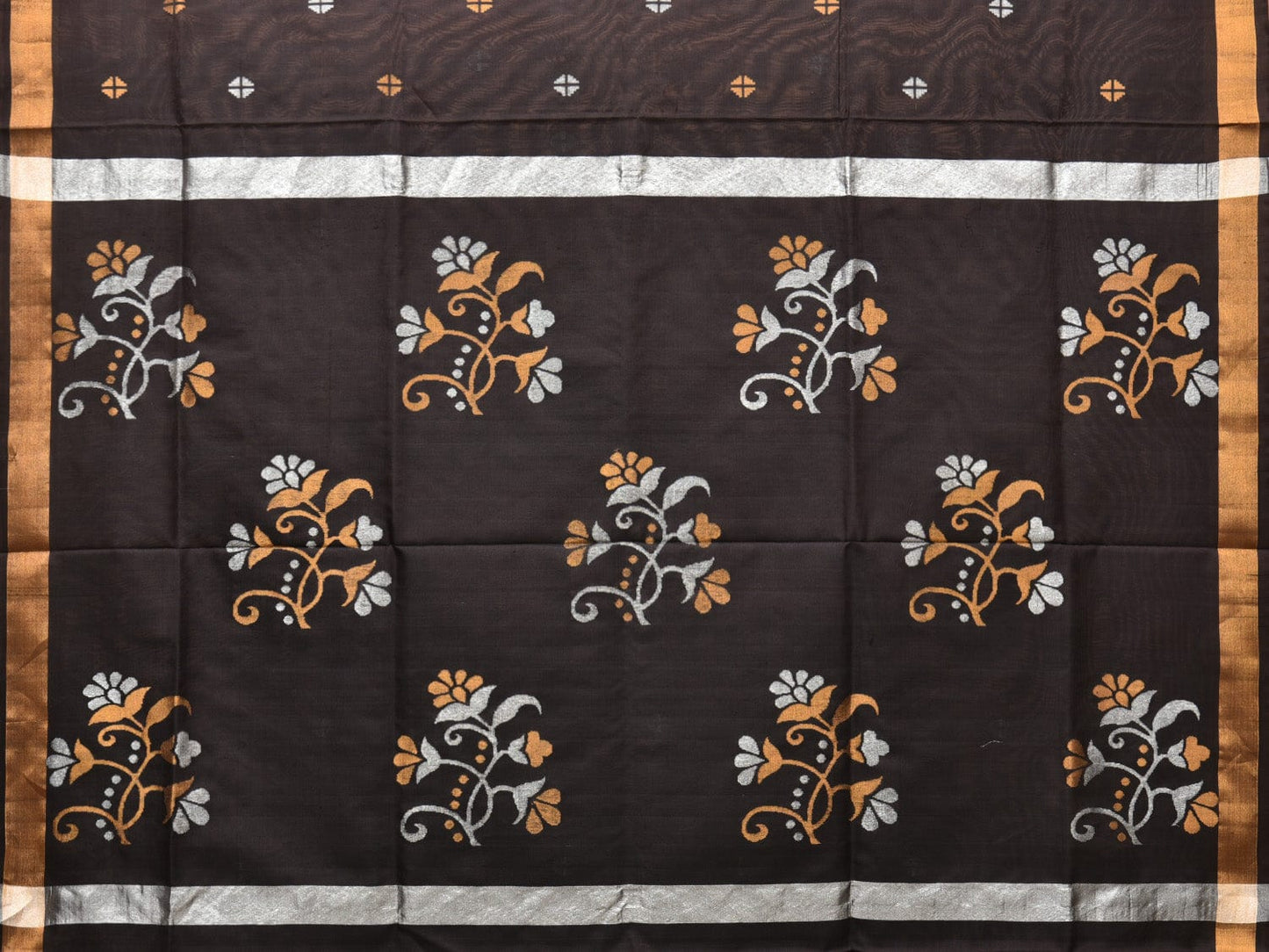 Black Uppada Silk Handloom Saree with Floral Pallu Design u2091