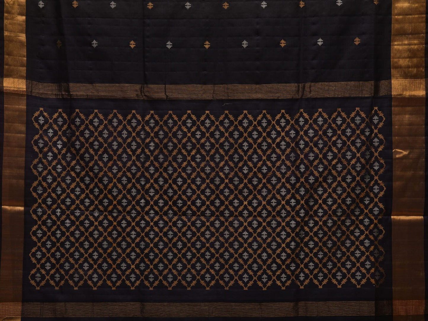 Black Uppada Silk Handloom Saree with Jamdani Pallu Design u1944