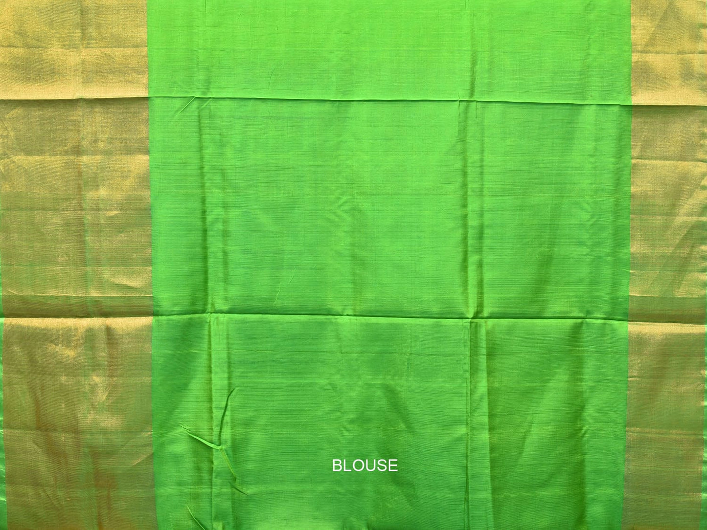 Blue and Green Uppada Silk Handloom Plain Saree with Big Border Design u1986