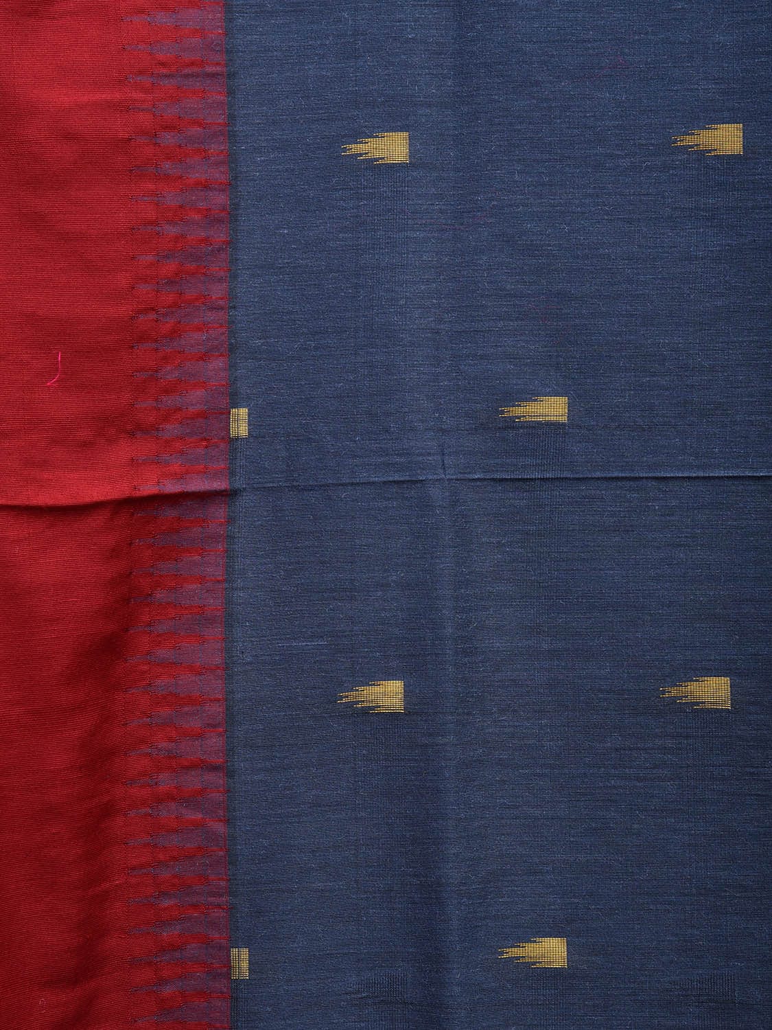 Blue and Maroon Gadwal Cotton Saree with Pallu and Border Design g0424