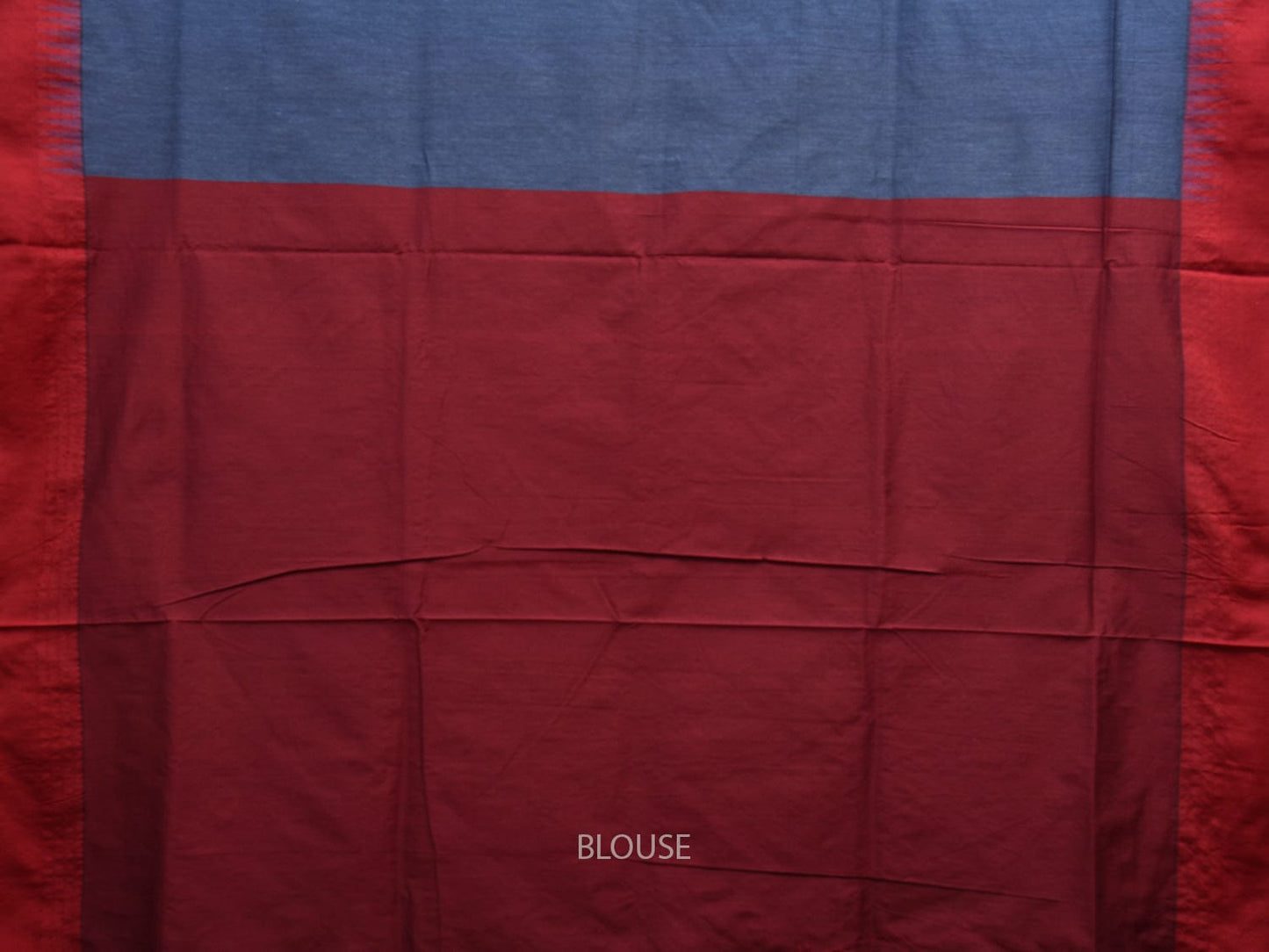 Blue and Maroon Gadwal Cotton Saree with Pallu and Border Design g0424