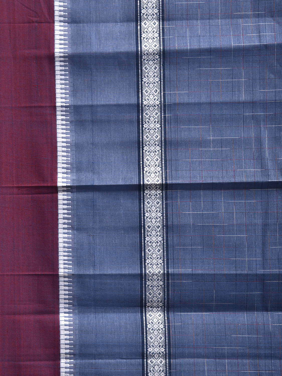 Blue and Purple Narayanpet Cotton Handloom Saree with Big Border Design No Blouse np1146