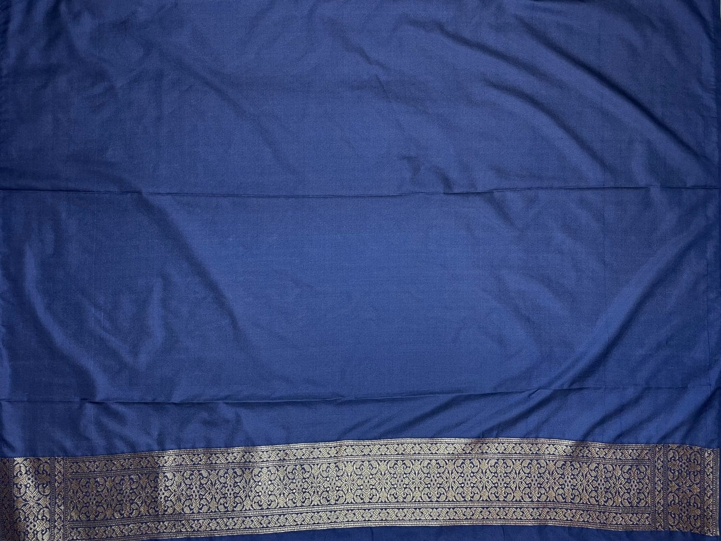 Blue Antique Zari Banaras Katan Intricate Allover Brocade Saree with Border and Pallu Design b0307ds