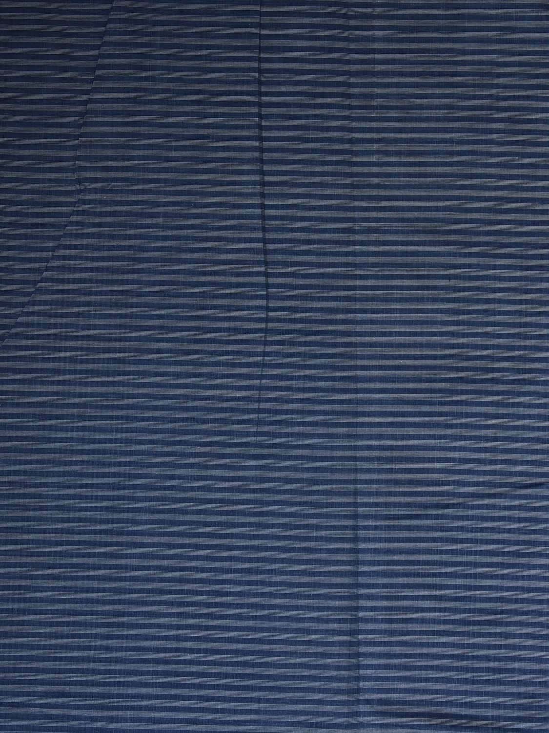 Blue Cotton Handloom Blouse with Strips Design Length 1mt Width 44 Inches BL0139