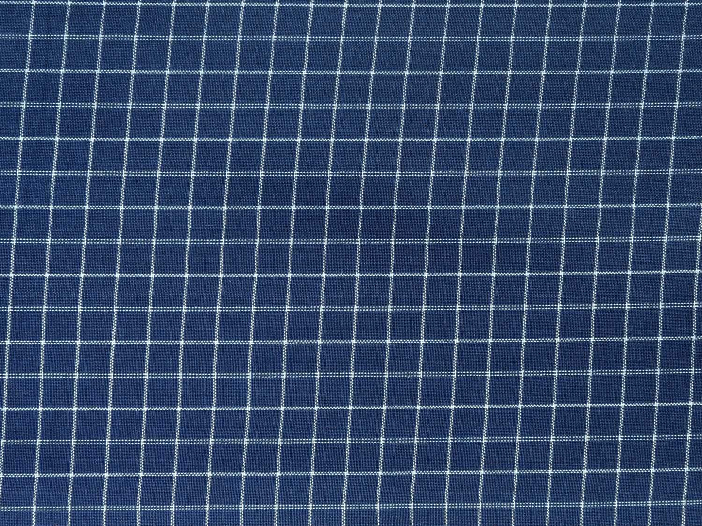 Blue Cotton Handloom 2.5mts Fabric Material with Small Checks Design f0148