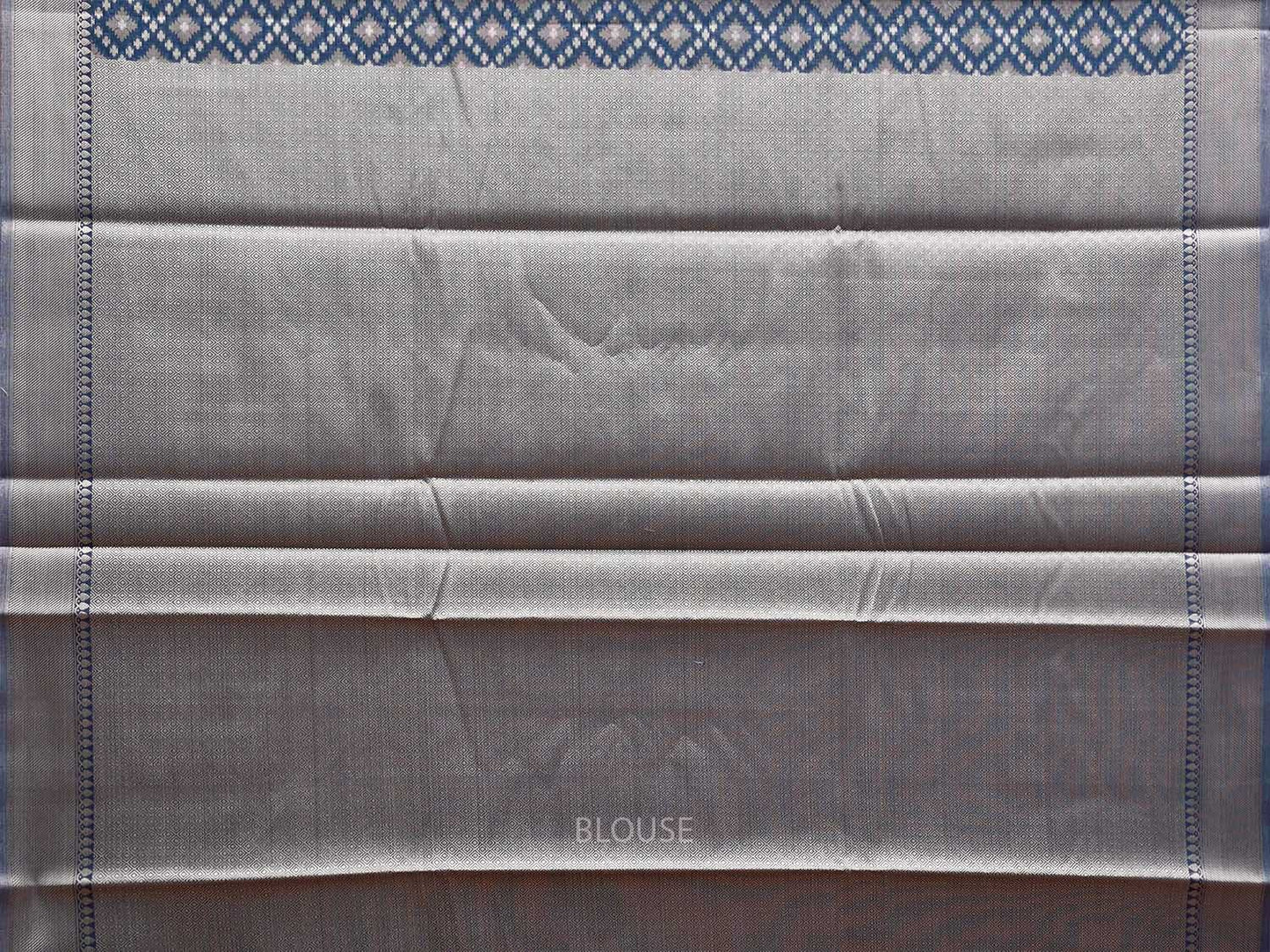 Blue Dhakai Jamdani Cotton Viscose Saree with Grill Design dj0038