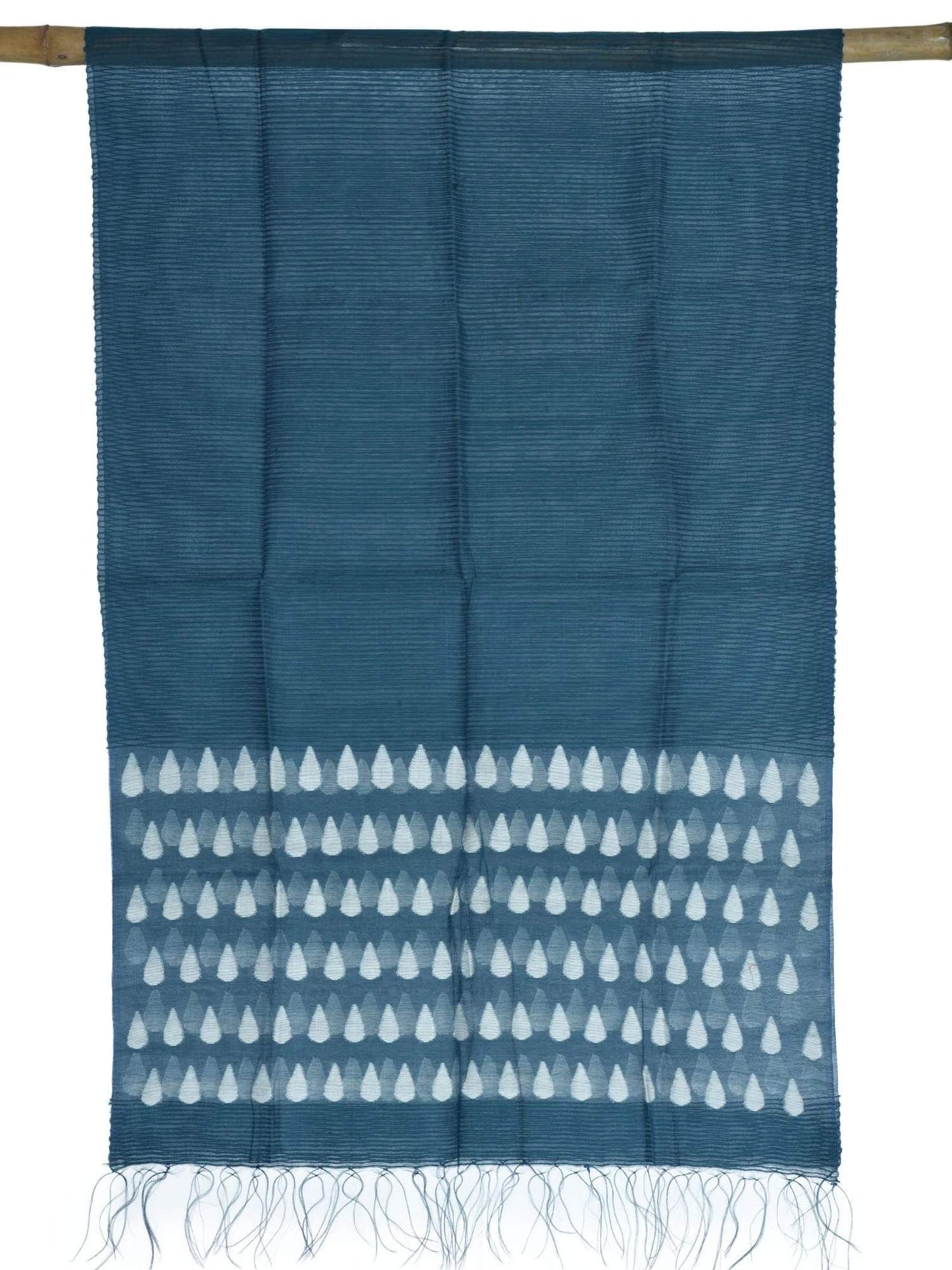 Blue Jamdani Cotton Handloom Stole ds1648
