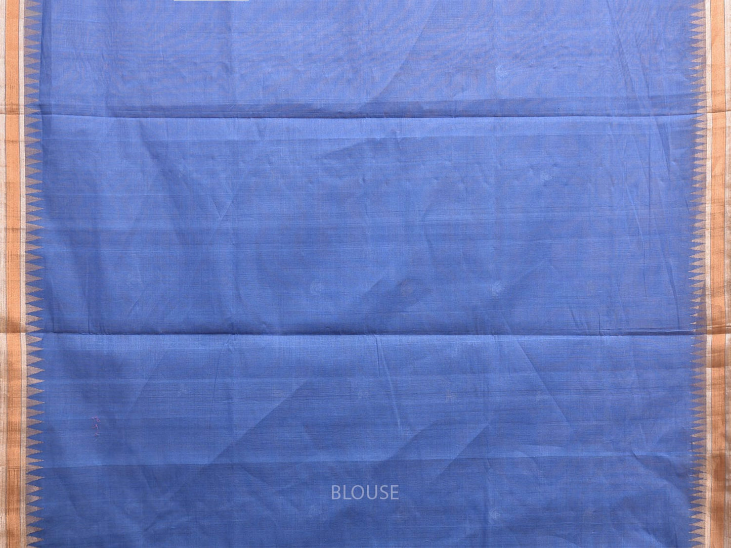 Blue Khadi Cotton Handloom Saree with Floral Pallu Design kh0695