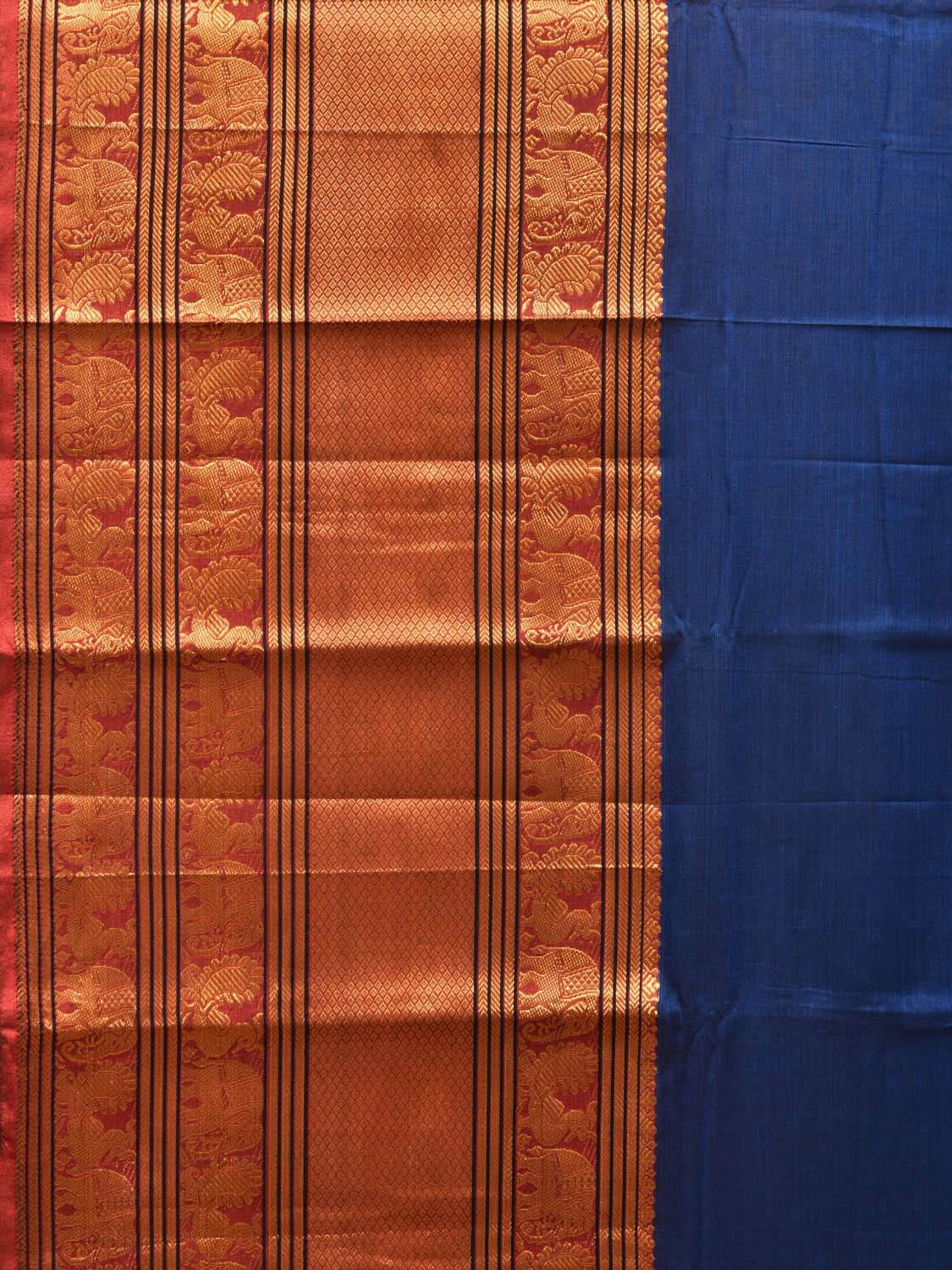 Blue Narayanpet Cotton Handloom Saree with One Side Big Border No Blouse np0742