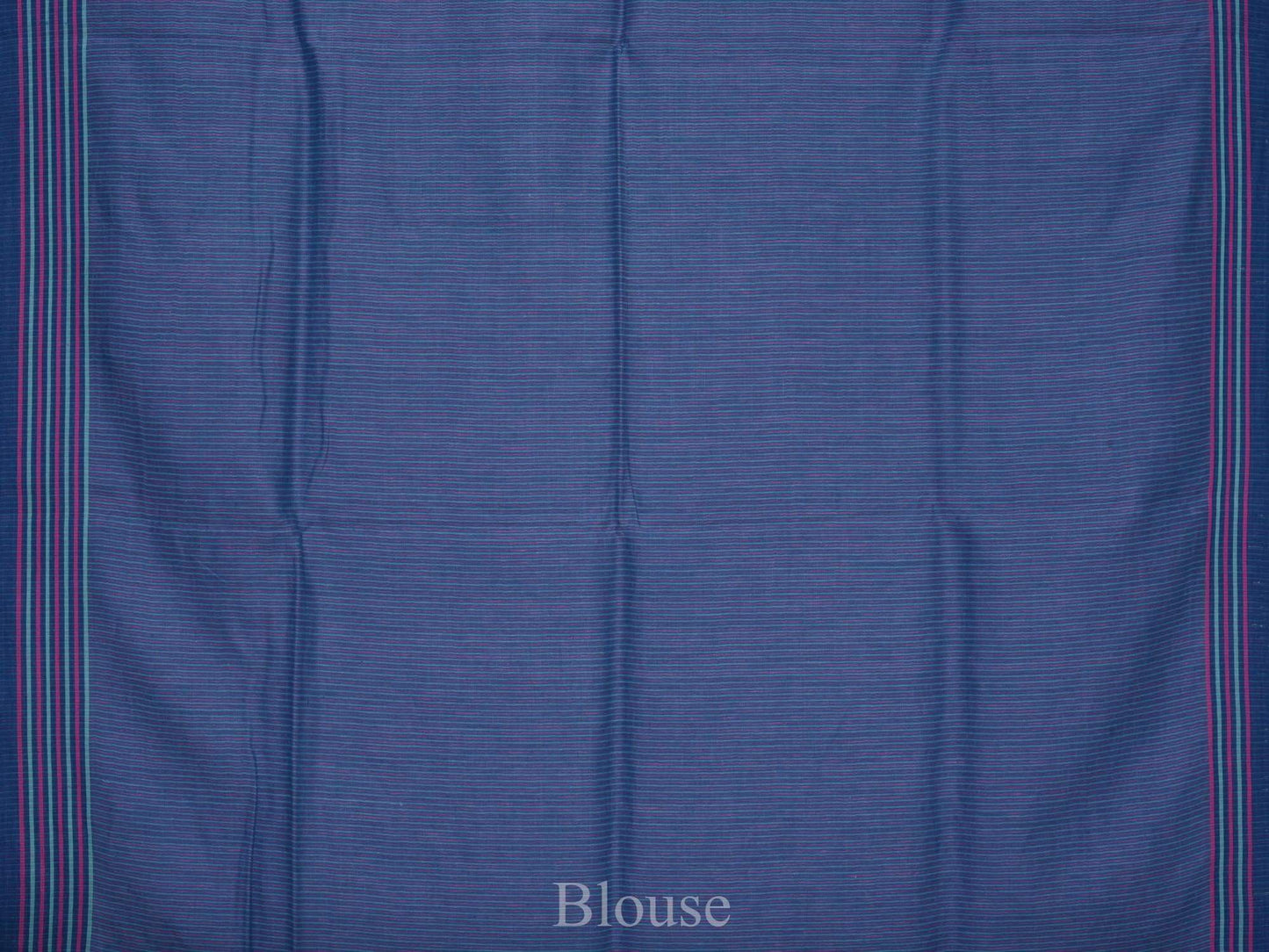 Blue Organic Cotton Handloom Saree with Stripes Pallu Design o0127