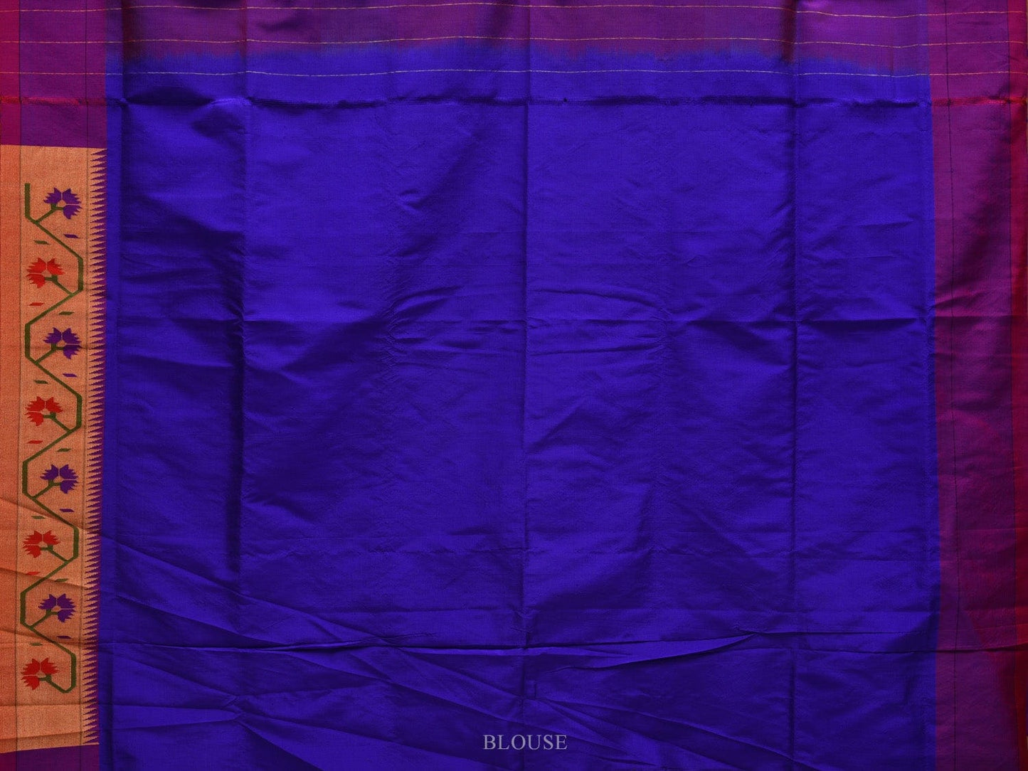 Blue Paithani Silk Handloom Saree with Ashavali Border Design p0409