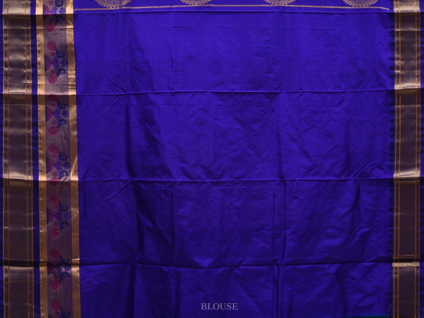 Blue Paithani Silk Handloom Saree with Border and Body Buta Design p0423