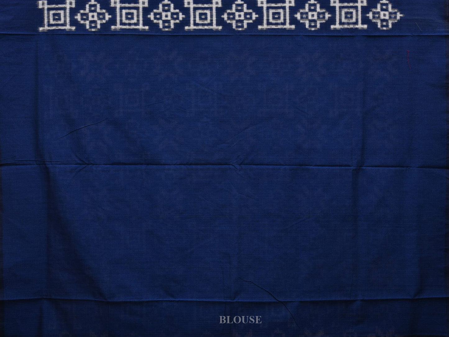 Blue Pochampally Double Ikat Cotton Handloom Saree with Telia Design i0703