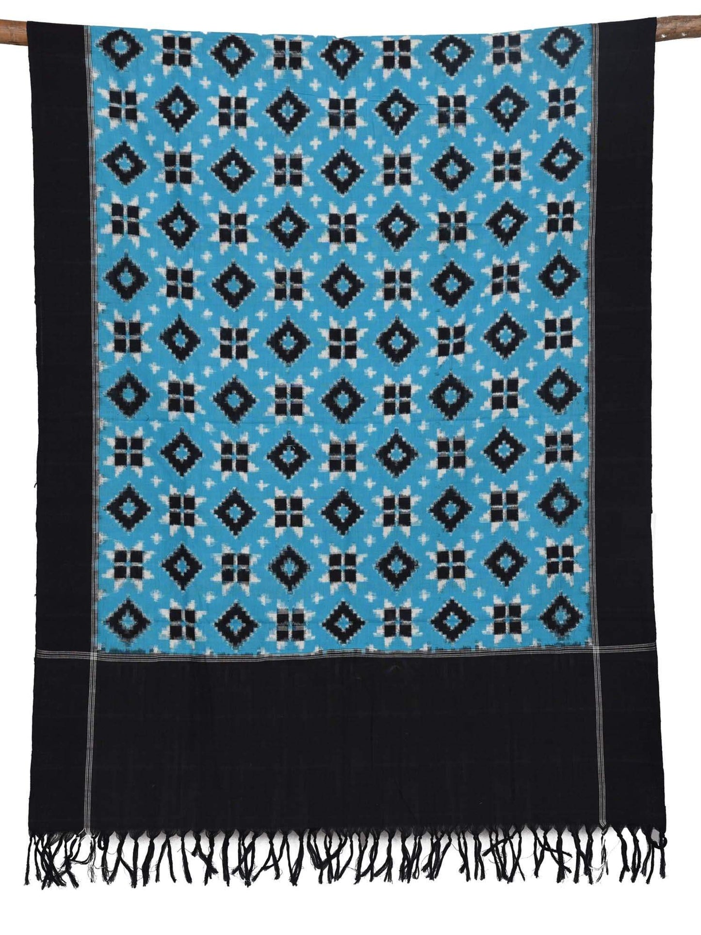 Blue Pochampally Ikat Telia Cotton Handloom Dupatta ds1376