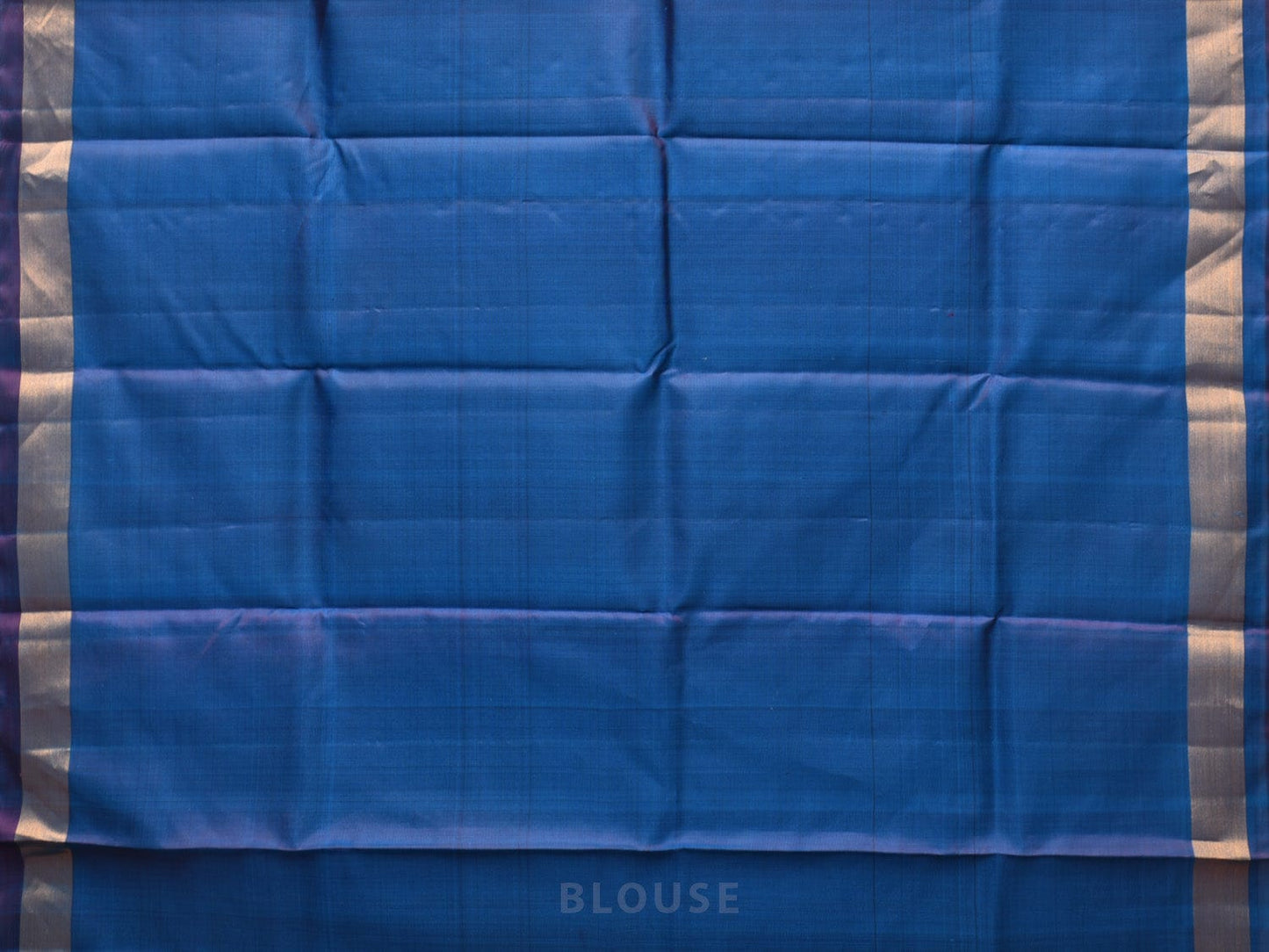 Blue Uppada Silk Handloom Plain Saree with Strips Pallu Design u2061