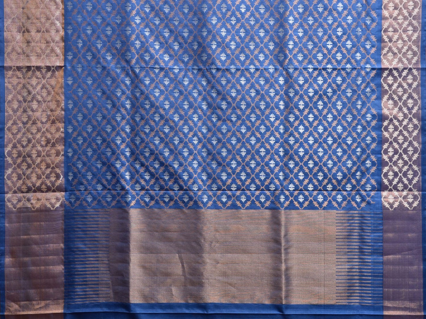 Blue Uppada Silk Handloom Saree with All Over Jamdani Design u2348