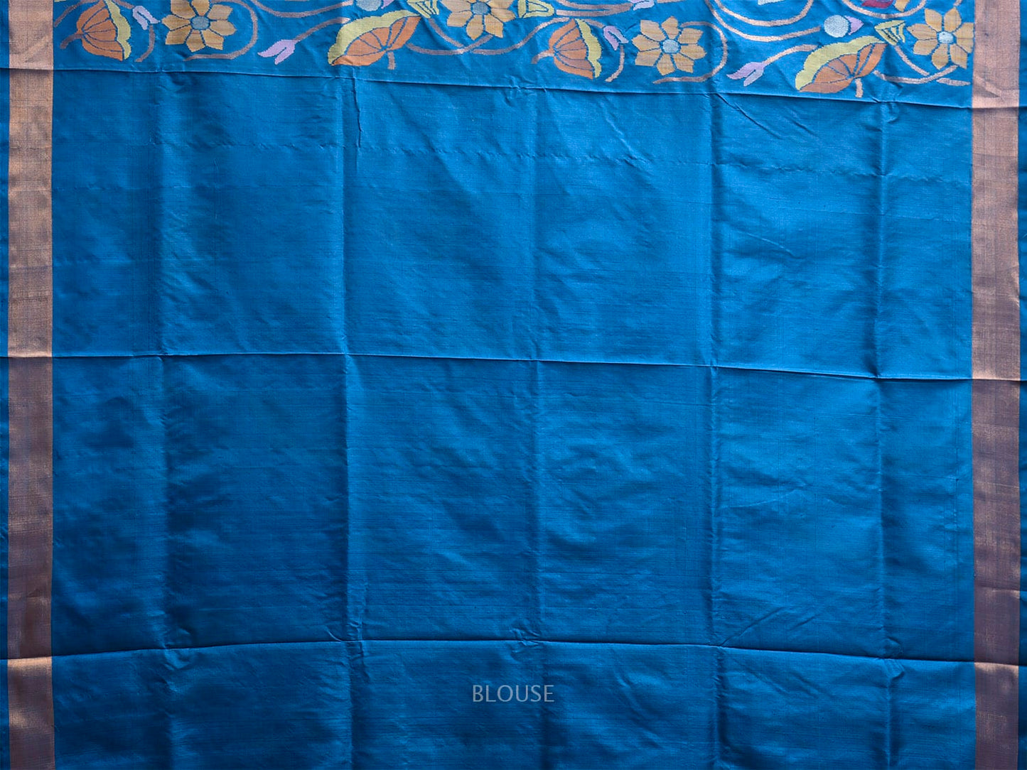 Blue Uppada Silk Handloom Saree with All Over Lotus Flowers Design u2350