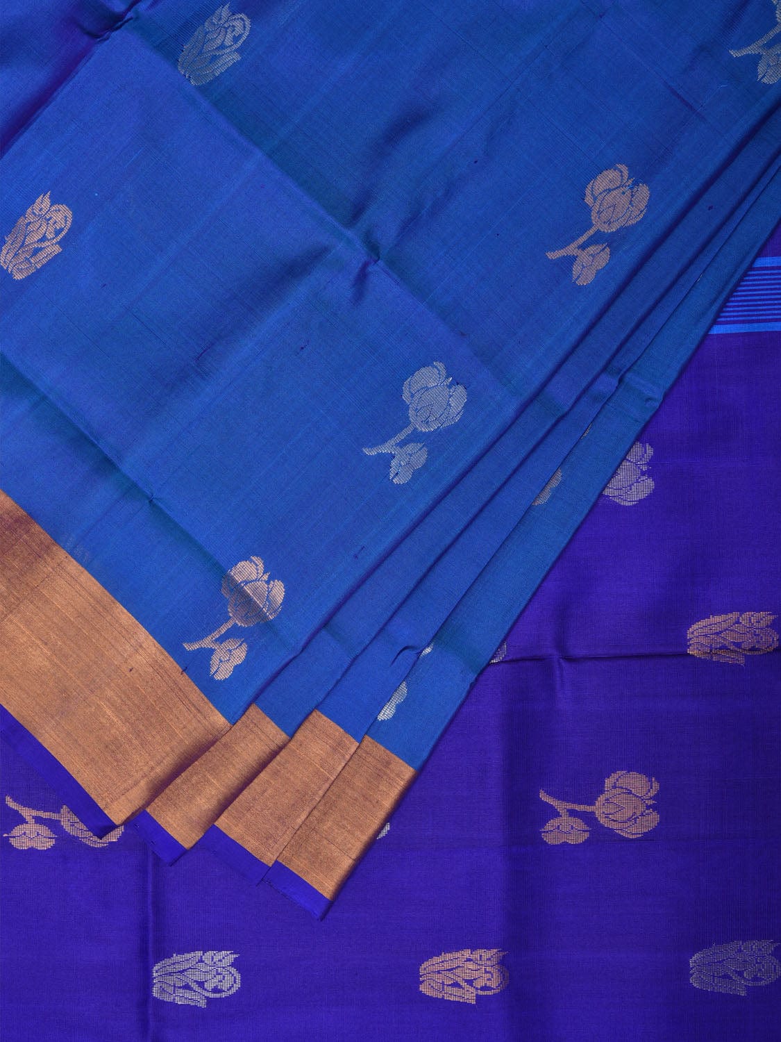 Blue Uppada Silk Handloom Saree with Buta Design u1985