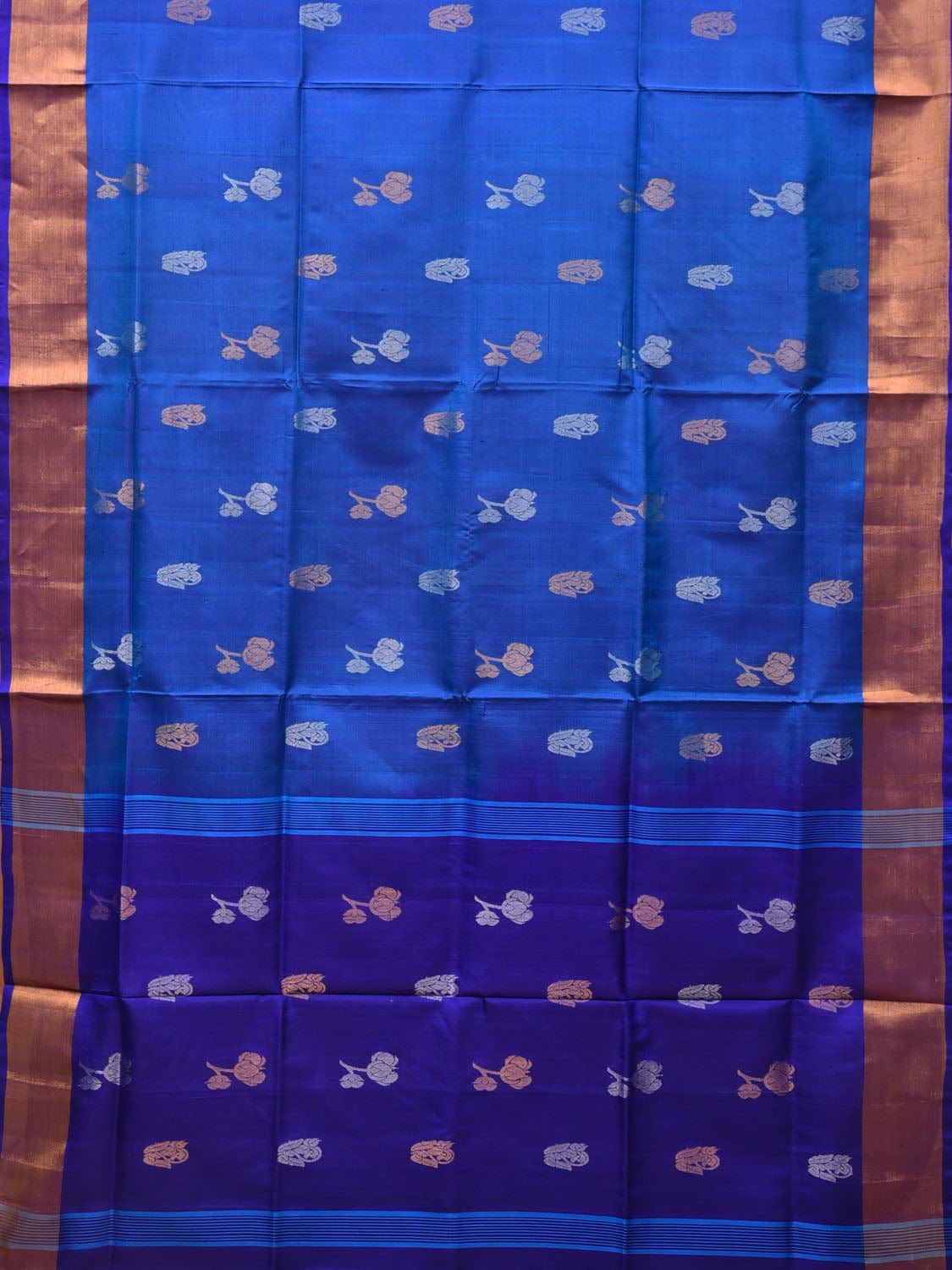 Blue Uppada Silk Handloom Saree with Buta Design u1985