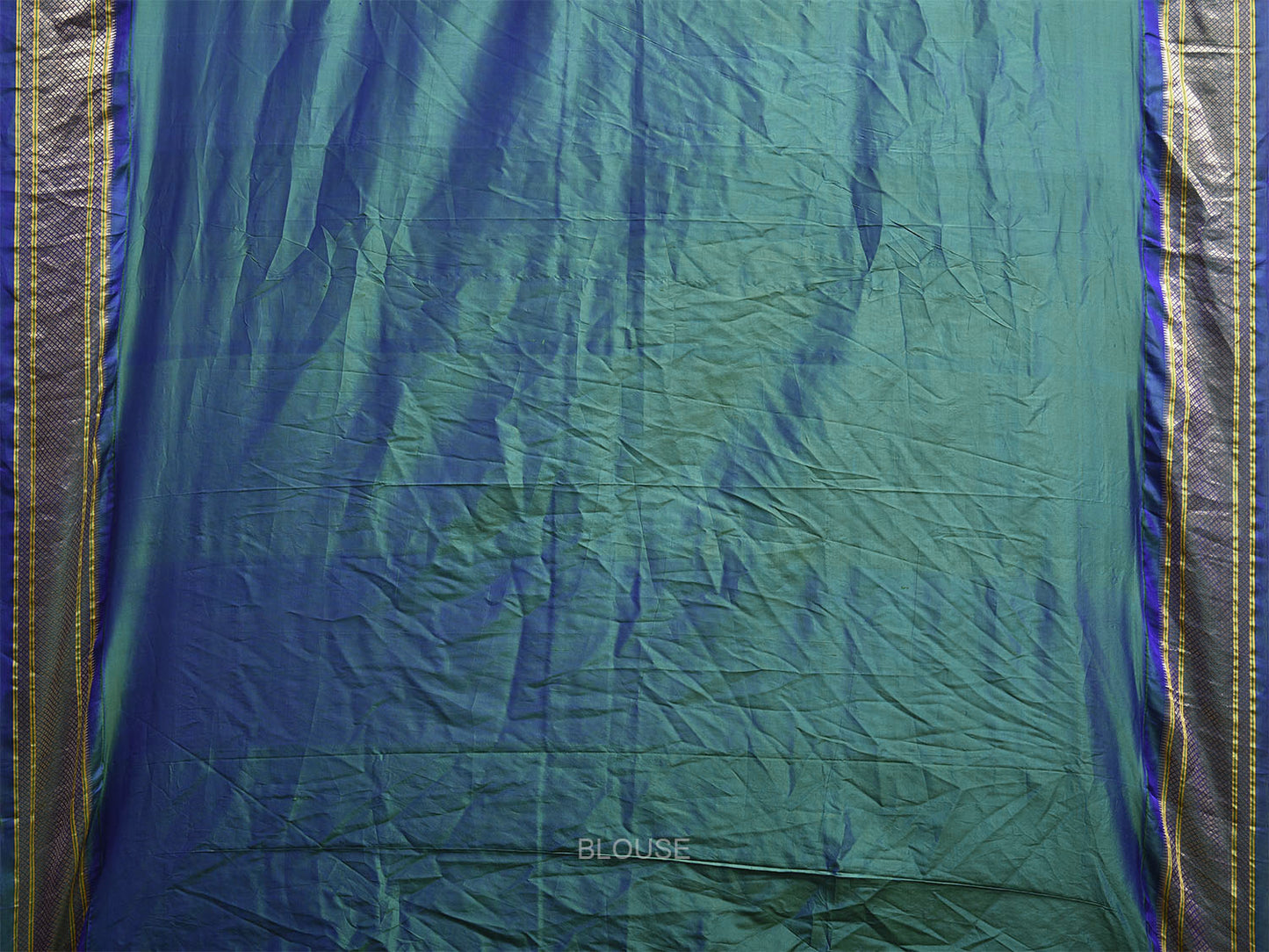 Brown and Teal Bandhani Paithani Silk Saree with Geometric Body and Peacocks Pallu Design bn0507