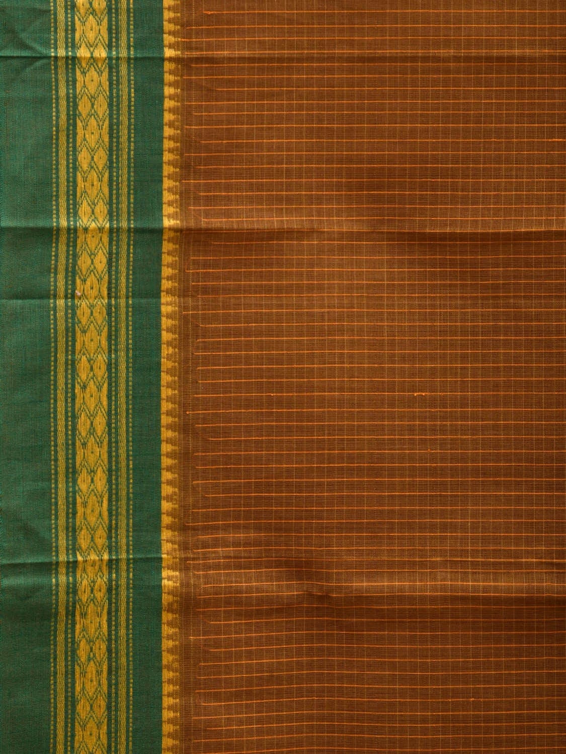 Brown Narayanpet Cotton Handloom Saree with Checks Design No Blouse np0536