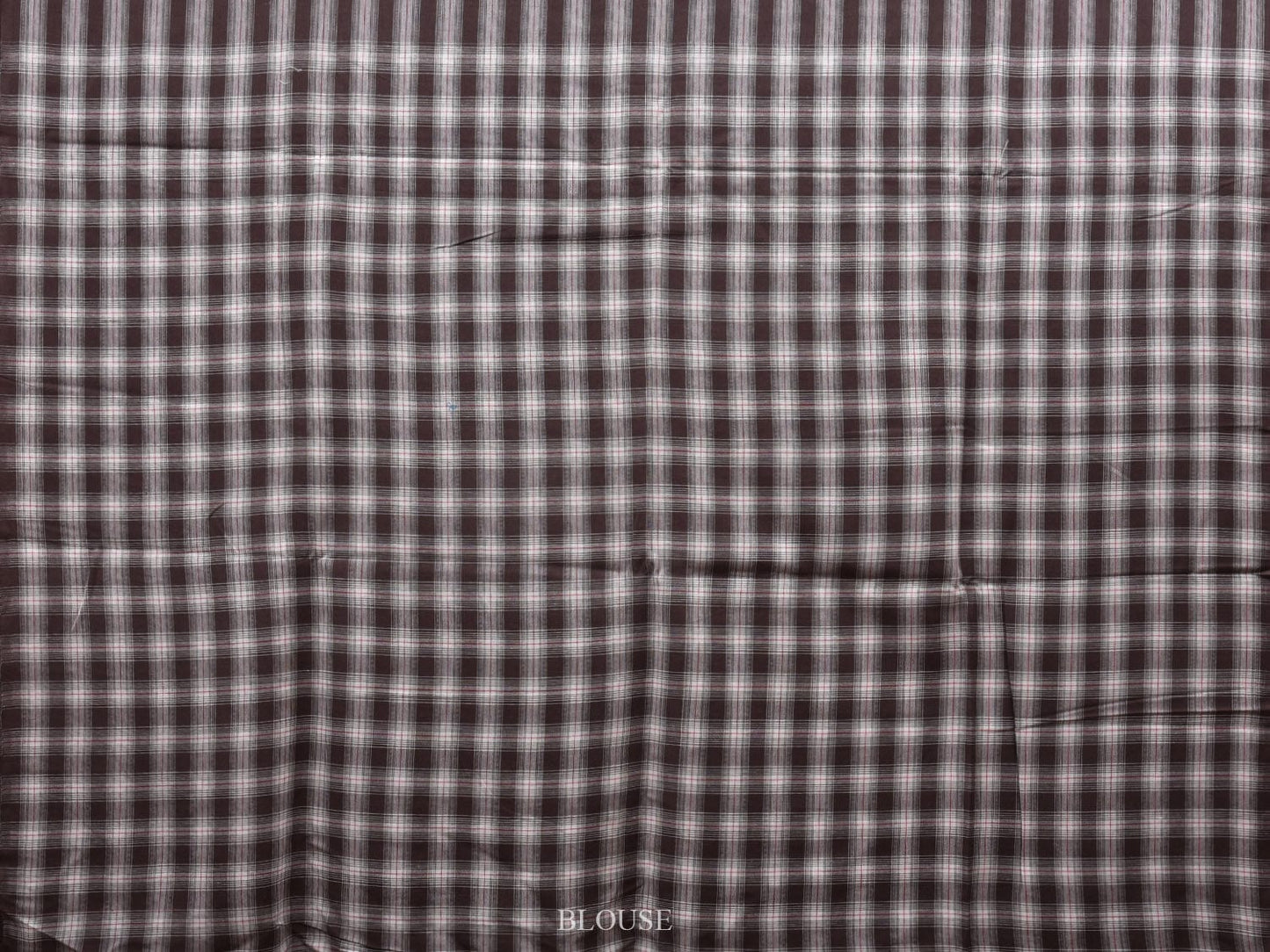 Brown Organic Cotton Handloom Saree with Strips and Checks Pallu Design o0302