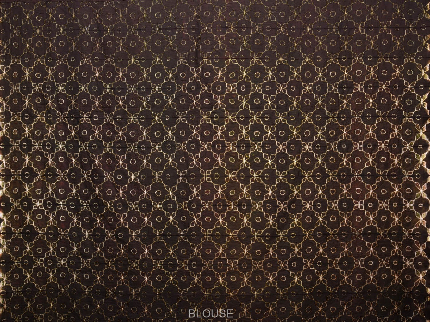 Brown Shibori Silk Handloom Saree with All Over Geometrical Design o0448