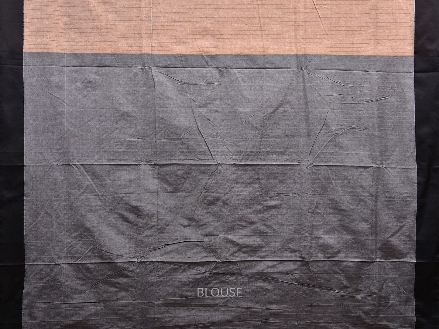 Cream and Black ilkal Cotton Viscose Saree with Strips Design o0521