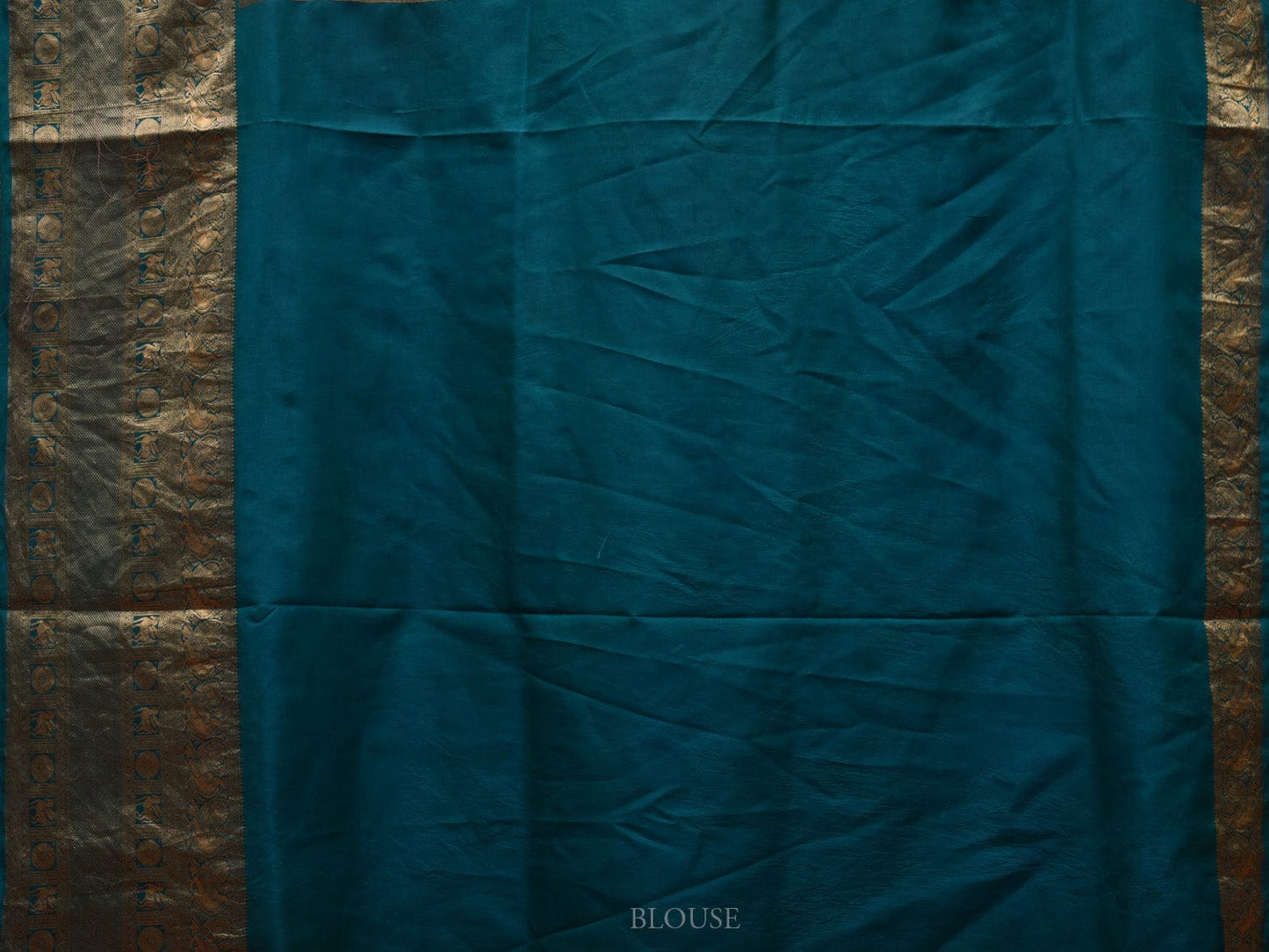 Cream and Blue Kalamkari Hand Painted Kanchipuram Silk Handloom Saree with Exotic Floral Design KL0667