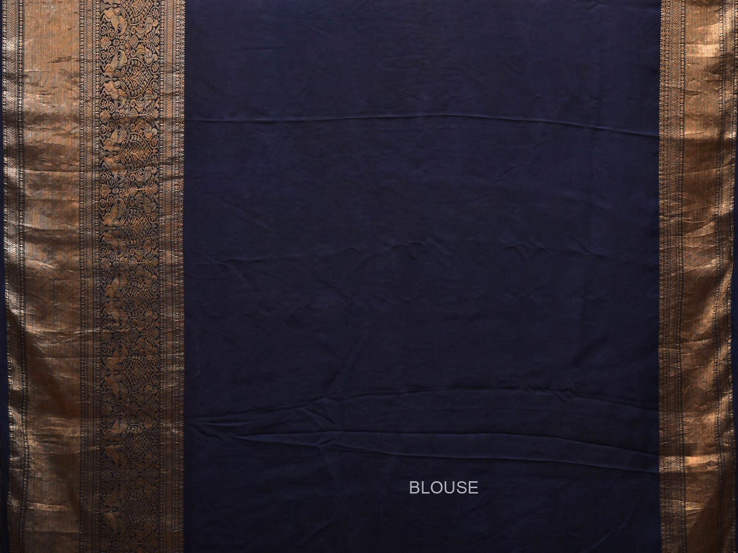 Cream and Navy Kalamkari Hand Painted Kanchipuram Silk Handloom Saree with Peacocks and Floral Design KL0702