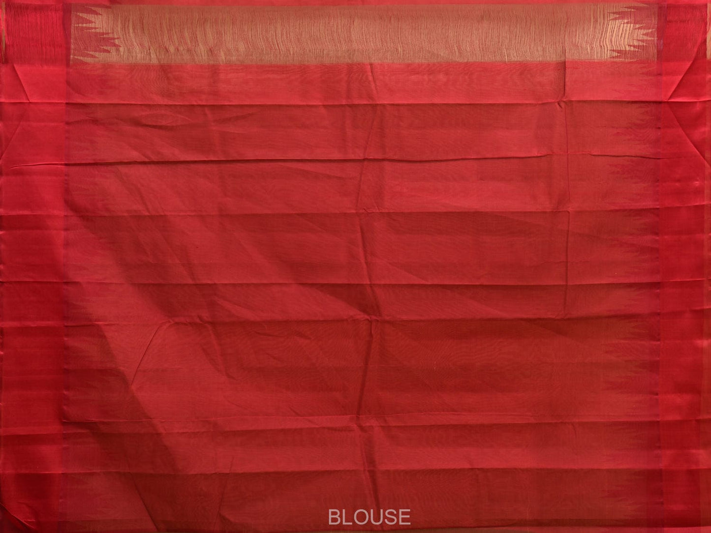 Cream and Red Khadi Cotton Handloom Saree with Big Temple Border Design kh0682